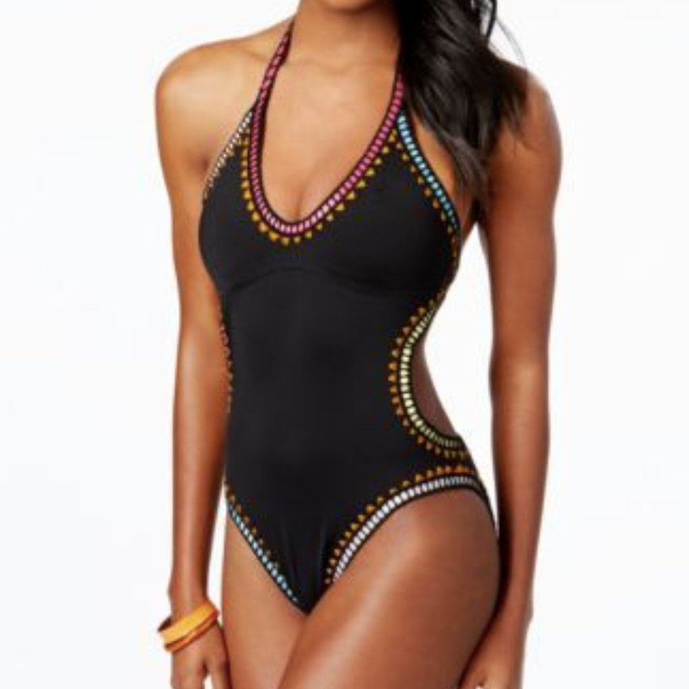 Bar III Weave It Cutout Monokini One Piece Swimsui